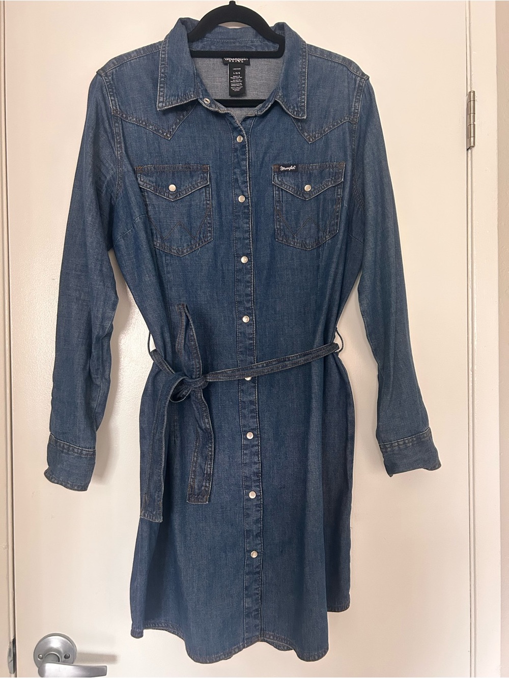 Wrangler Indigo Blue Long Sleeve Denim Shirt Dress